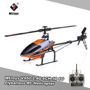 WLtoys V950 2.4G 6CH 3D6G System Brushless Flybarless RC Helicopter RTF