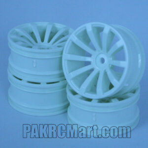 1:10 Wheel Set - White 10 spokes 6mm Offset (4 pieces) - 602-0