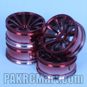 1:10 Wheel Set - Red 10 spokes (4 pieces) - 606-0