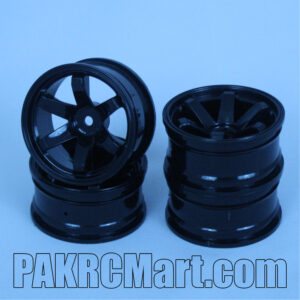 1:10 Wheel Set - Black 6 spokes (4 pieces) - 701-0