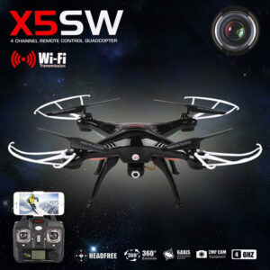 Syma X5SW Wifi FPV Real-time 2.4G QuadCopter Mode 2 Ready to Run BLACK 300,000 pixel camera-0