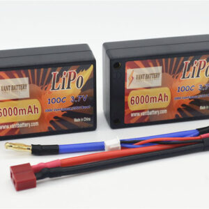 7.4V 6000mAh 100C saddle hard case LIPO battery with T plugs-0