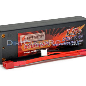 7.4V 6500mAh 2S Cell 100C-200C HardCase LiPo Battery Pack w/ 4mm Bullet & Deans Ultra Connector-0