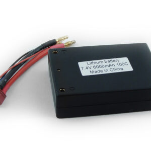 7.4V 6000mAh 100C square hard case LIPO battery with T plugs-0