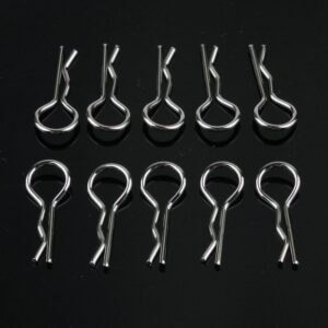 10 pcs Stainless Steel Body Clips Pin For 1/10 1/16 1/18 RC Cars-0