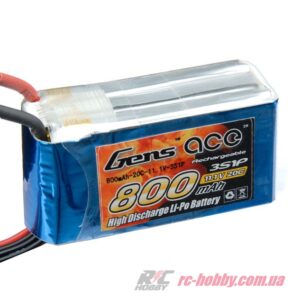 Gens ace 800mAh 11.1V 20C 3S1P Lipo Battery Pack-0