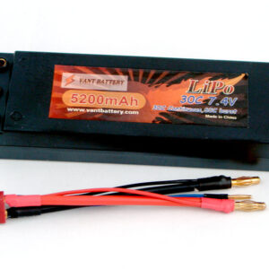 7.4V 5200mAh 30C bullet hard case battery with T plug-0