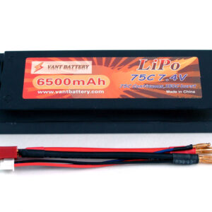 7.4V 6500mAh 75C bullet hard case battery with T plugs-0