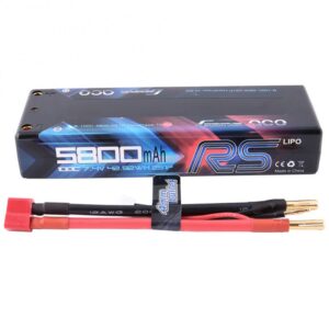 Gens ace 5800mAh 7.4V 100C 2S1P HardCase Lipo Battery Pack Racing Series with 4.0mm bullet to Deans Plug-0